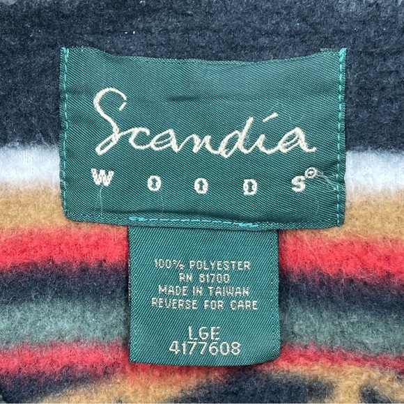 🗻VTG Scandia Woods Unisex Aztec Print Long Sleeve Fleece Button Down Jacket🗻 - Picture 5 of 6